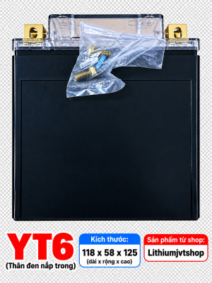 Hộp YT6: Hộp nhựa chữ nhật YT6 thân đen nắp trong cọc vuông