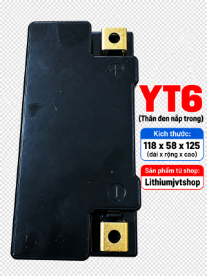 Hộp YT6: Hộp nhựa chữ nhật YT6 thân đen nắp đen cọc vuông