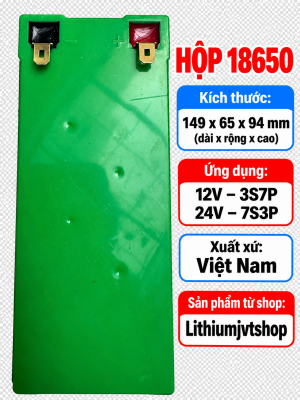 Hộp nhựa chữ nhật xanh 150x100x65-Hộp Bình Phun Thuốc (VN) -3S7P hoặc 7S3P-18650