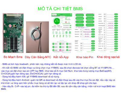 YYBMS 20S 50A (12-20S) - Tích hợp BT