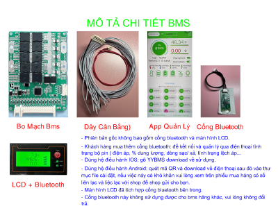 BMS Yanyang Hệ 16S 50A Sử Dụng Cho Bộ Pin 48V LFP (3.2V)